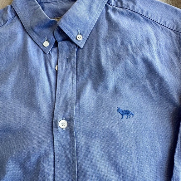Maison Kitsuné Oxford cloth button-down in blue, size S - Picture 3 of 5
